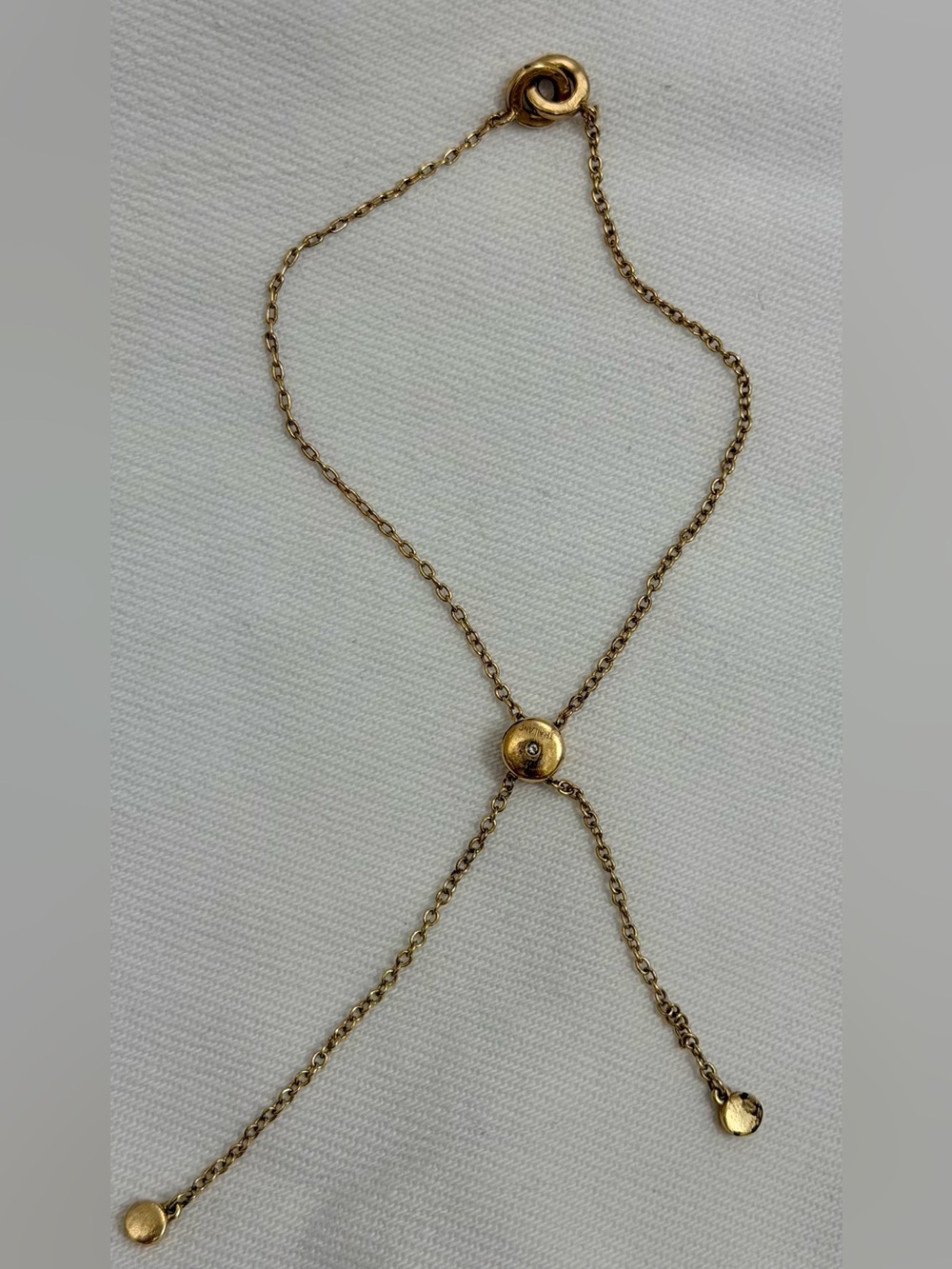 COACH Classic Y2K Gold Tone Interlocking Double Circle Bolo Slider Bracelet - Picture 7 of 13